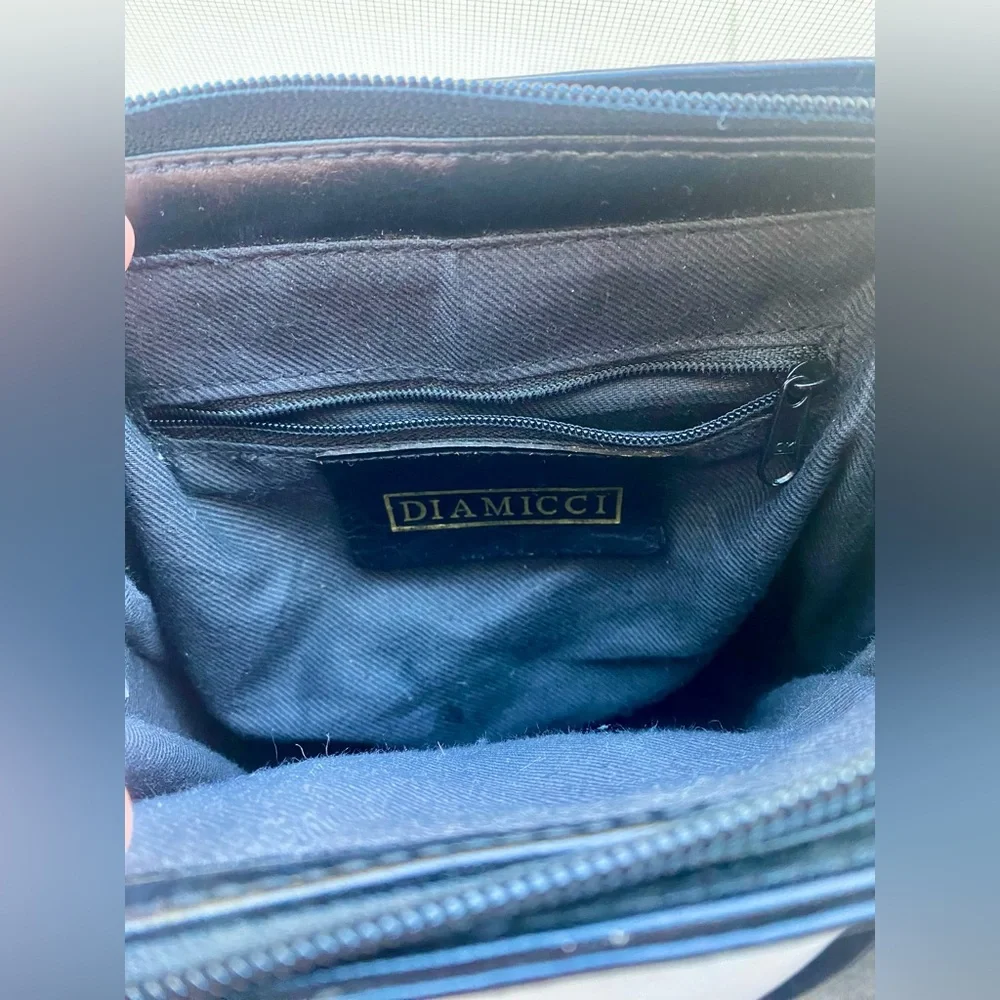 NWT black leather DIAMICCI leather cross-body